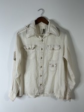 Vintage 1970 s JCPenney Shirt Men s White Button Up Causal Hippy Bohemian