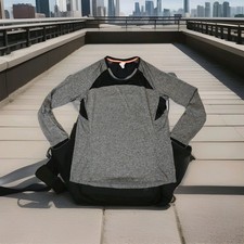 Champion Elite Workout Shirt Gray Athletic Wear Top Long Sleeve Women Size Large