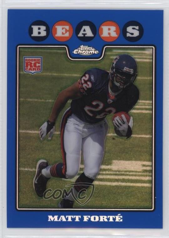 2008 Topps Chrome Blue Refractor Matt Forte #TC191 Rookie RC