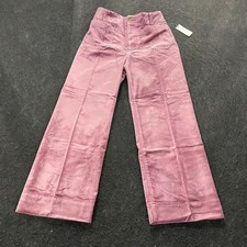 MAEVE The Colette Velvet Crop Wide-Leg Pants Women's Size 25 Mauve