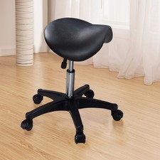 Adjustable Beauty Salon Swivel Bar Stool Lift Hairdressing Saddle Chair Black