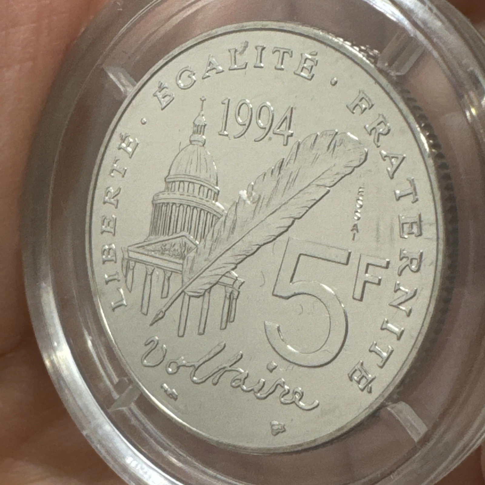 Monnaie 5 Francs RF Essai Monnaie de Paris 1994 Voltaire 1694/1778 FDC