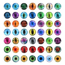 15mm Dragon Eyes, 100 Pcs Round Glass Eyes Animals Crochet Eyes, Mix Color