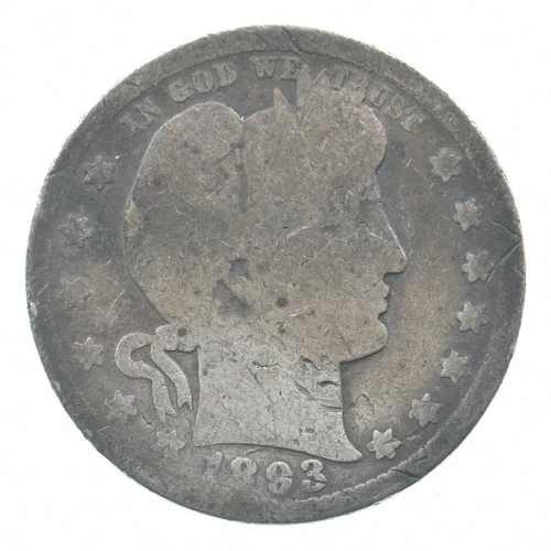 BETTER 1893-O Liberty Barber 90% Silver US Quarter *098