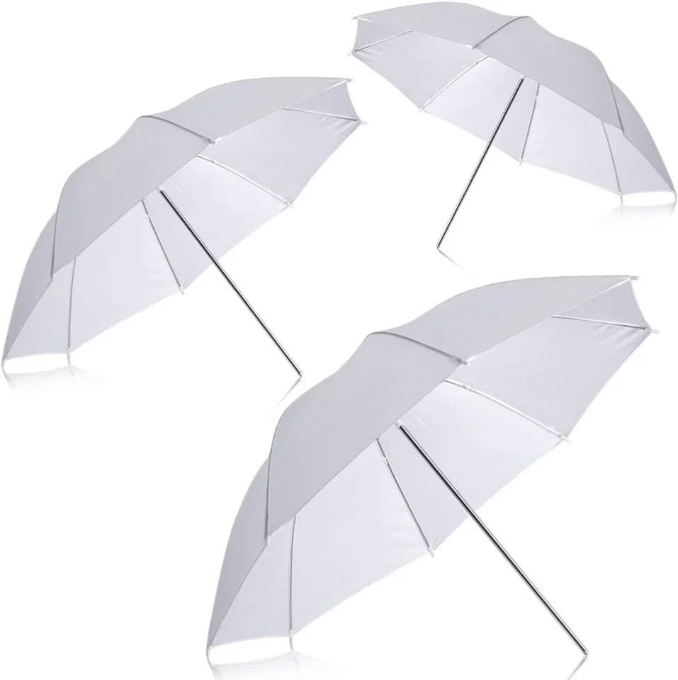 New 3  Packs 83cm Photography Studio Flash Translucent White soft Umbrella - Image 2 of 4