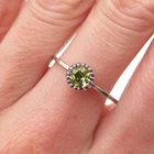 Or Paz PZ 925 Sterling Silver Vintage Israel Real Peridot Oxidized Ring Size 9