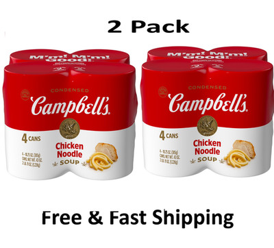 Campbell s condensed Chicken Noodle soup, 10.75 oz can, 4 Count each (2 Pack)
