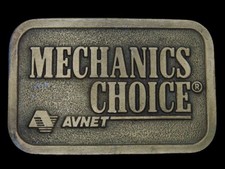TA17101 VINTAGE 1970s  MECHANICS CHOICE AVNET  ADVERTISEMENT BELT BUCKLE