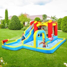 LALAHO Inflatable Bounce House Water Slide Pool Kids Jumper Castle,Air Blower