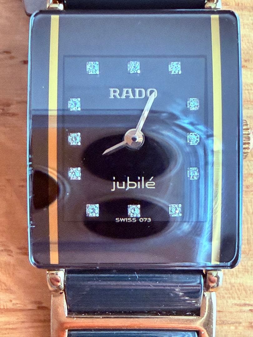 RADO Quartz Watch jubilé watch Square 153.0283.3N Black Dial with