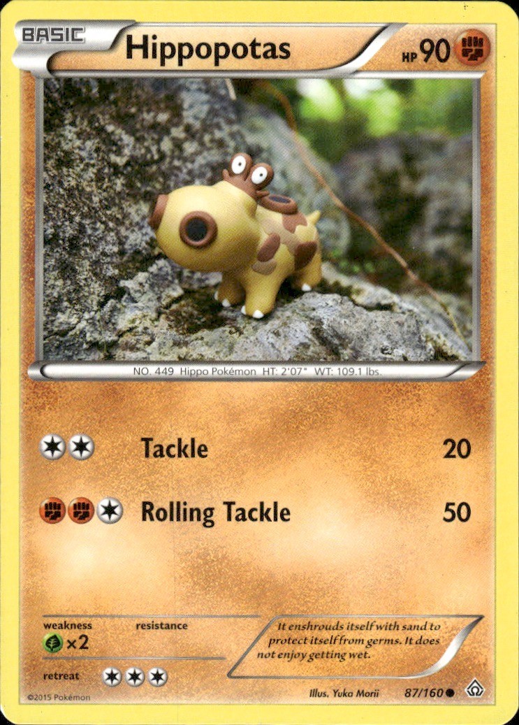 Hippopotas 87/160 Common Primal Clash Pokemon Moderately Played