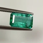 3.51ct Natural Emerald octagon cut nice green good luster collection gemstone
