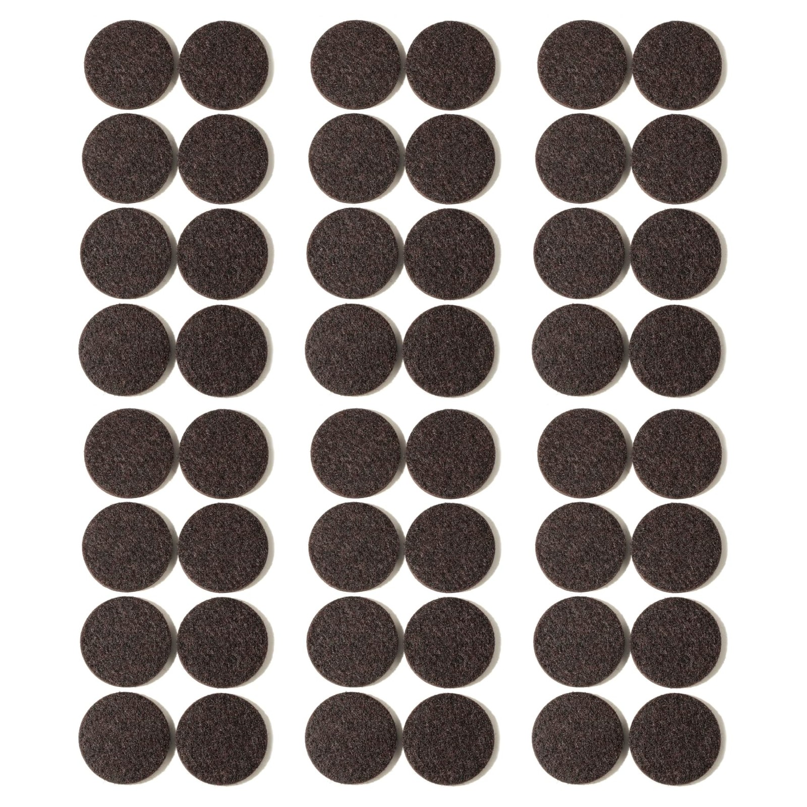 Furnigear Felt Furniture Pads for Hardwood 1-1/2" Round 48pcs, Brown -