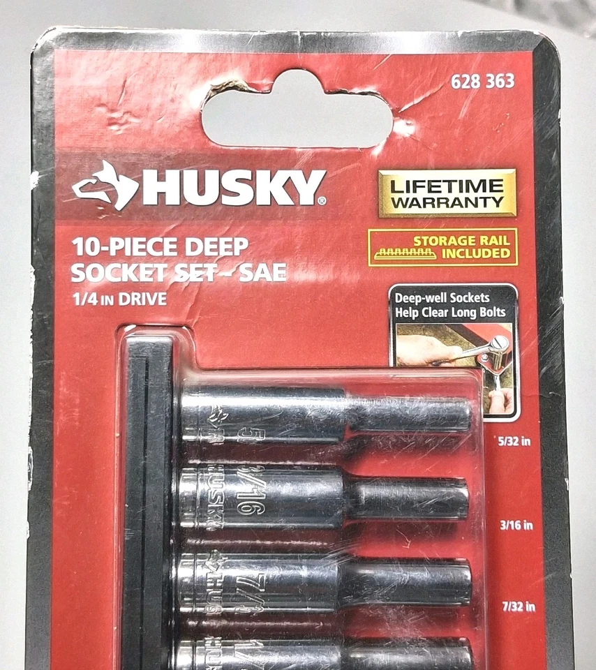 Husky 10 PC Deep Socket Set SAE 1/4" Drive 628 363 - Image 2 of 4