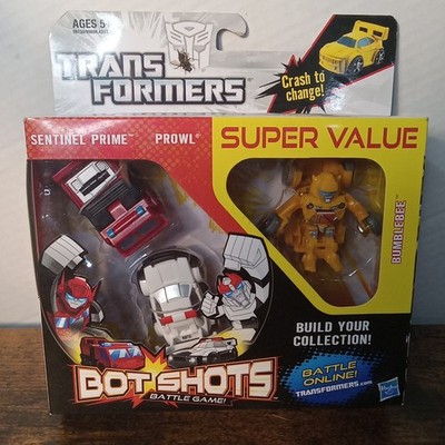 Hasbro Transformers Bot Shots Battle Game Sentinel Prime, Prowl, & Bumblebee NEW