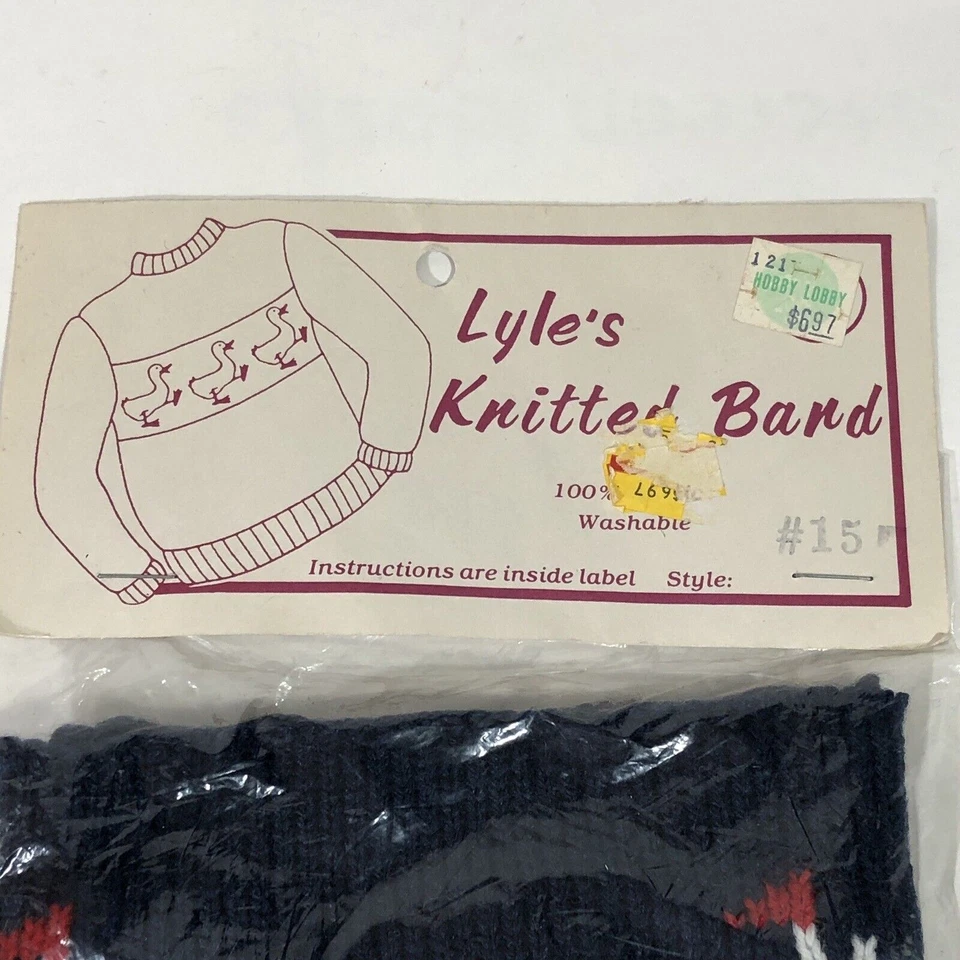 Tela de banda tejida Lyle's para suéter velero azul marino preppy años 80 náutico Foto 4 de 4