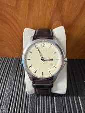 Gucci Men's Watch Model 126.3 Stainless Steel w/ Leather Band PERSONAL MARKINGS