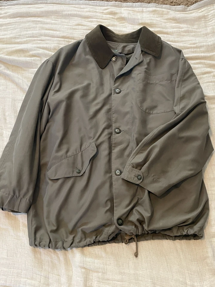 Chaqueta de Granero Byblos Spa Para Hombres 48 Vintage Verde Oliva Hecha en Italia Forro Suave Foto 4 de 4