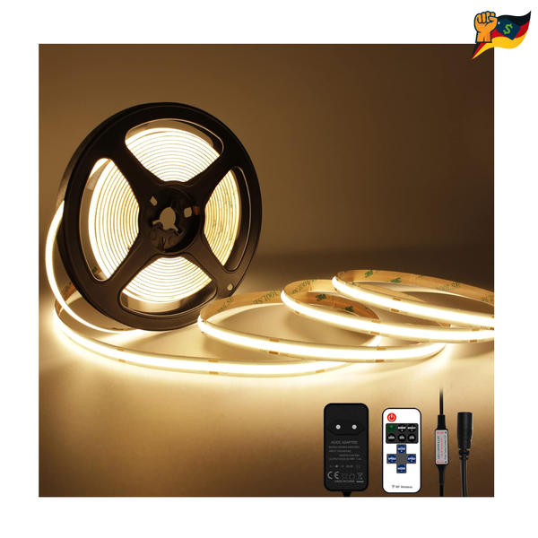 Cob Led Streifen 5M 2700K Warmweiß 480Leds Dimmbar Fernbedienung ZubehöR Outdoor-image