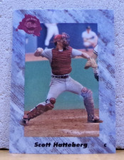 RARE VINTAGE INTERNATIONAL CARD BASEBALL STAR SCOTT HATTEBERG WASH. ST. & BOSTON