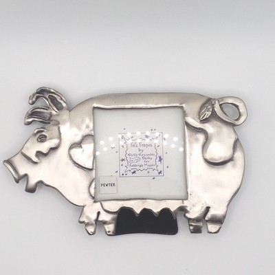 Vintage Ashleigh Manor  Pig Pewter Picture Frame Ruth Reynolds Folk Frames 1996