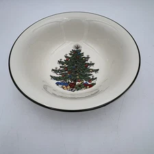VTG Cuthbertson Original Christmas Tree Round Serving Veg Bowl England VG Condit