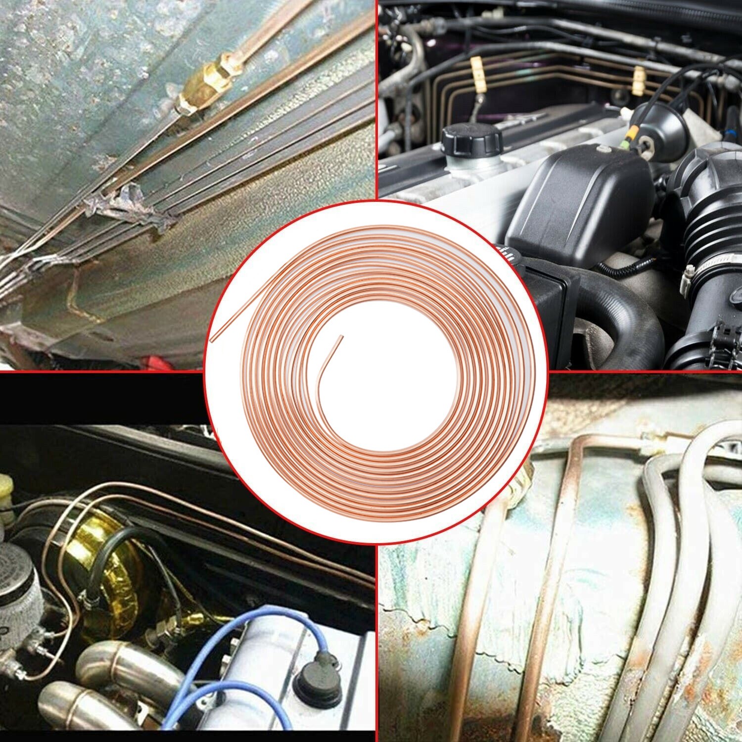 New 25ft 3/16 + 1/4 Copper Coated Brake Line & Double & Single Flaring Tool Kit