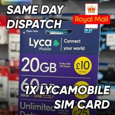 1x Lycamobile Triple Cut SIM Card – Pay As You Go – Brand New
