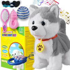 Husky Walking Barking Dog for Kids Interactive Musical Puppy Robot Repeats