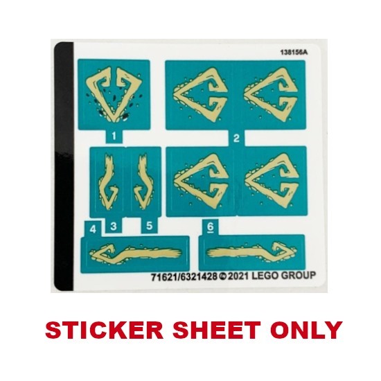 LEGO 71746 - Ninjago: The Island - Jungle Dragon - STICKER SHEET