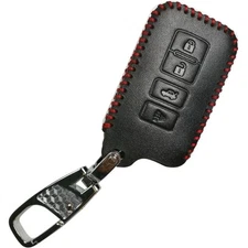 Leather Smart 4 buttons Key Fob Remote Cover Protector Case Keyless Entry Holder