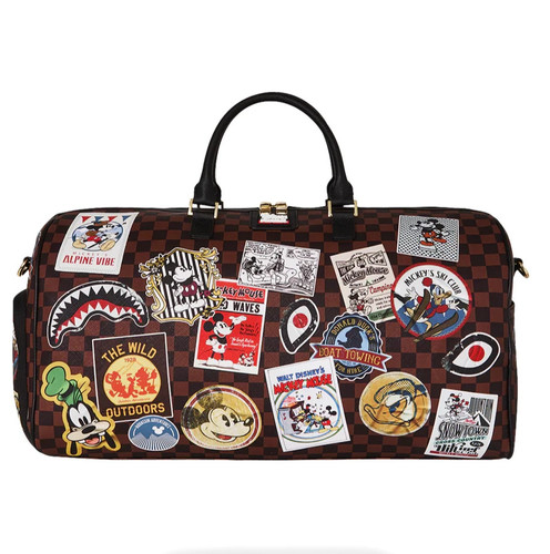 Sprayground Mickey Mouse Mogul Duffle Bagπ₯New Black Check Travel Dufel Gym Bag