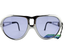 VINTAGE POLAROID SILVER AVIATOR SUNGLASSES 1980s MADE IN FRANCE