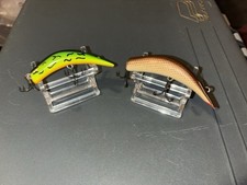 Vintage KAUTZKY LAZY IKE #3 Fishing Lure 3" Brown Scale and a Ike In Fire tiger