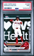 Graded 2025 Topps Now Marcelo Mayer #214SP Rookie RC Baseball Card PSA 9 Mint