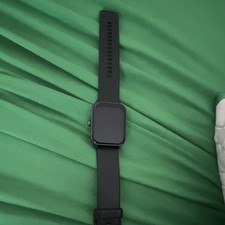 Black 44mm Smart Watch Aluminum Case Silicone Band Touchscreen Android Wear