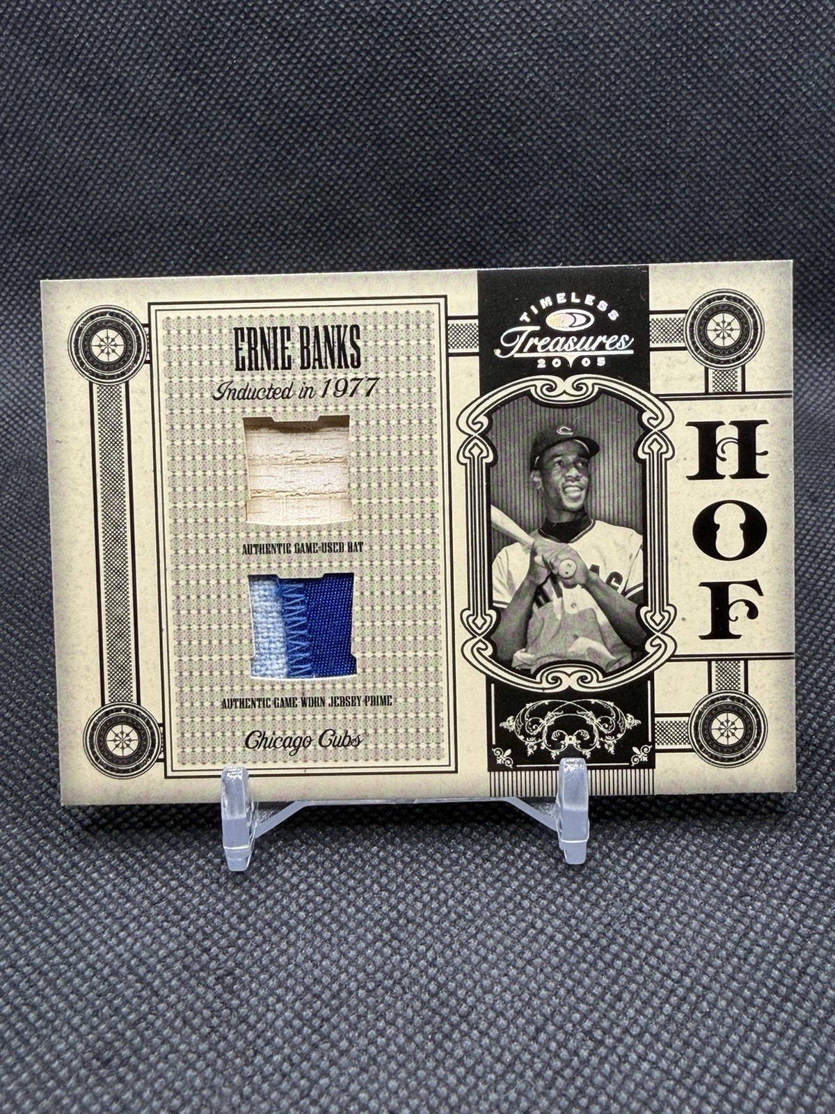 2005 Donruss Timeless Treasures Game Used Ernie Banks 1/5 #HOF-14