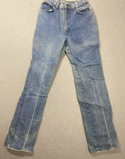 Vintage 70s Women  s Orange Tab Levis Blue Jeans Size 8 24X32 Made in USA