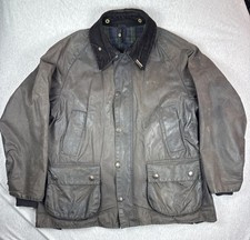 Vintage Barbour A104 Bedale Blue Waxed Jacket Men Full Zip Size C40 Corduroy