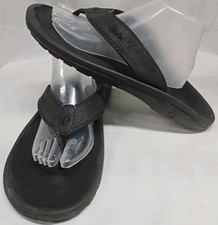 OluKai OHANA Sandals Men's Size 14 Black Thong Flip Flop Shoes Beach Comfort GUC
