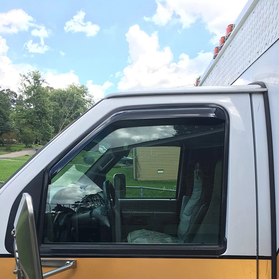 For 1992-2006 Ford E150 E250 E350 E450 E550 In-Channel Rain Guard Window Visor Foto 3 de 4