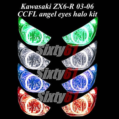 Kawasaki ZX6R 2003 2004 2005 2006 CCFL Demon Angel Eyes Halo Kawasaki ZX6R 2003 2004 2005 2006 CCFL Demon Angel Eyes Halo