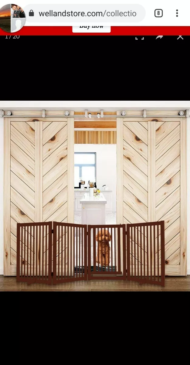 Welland freestanding top wood pet gate