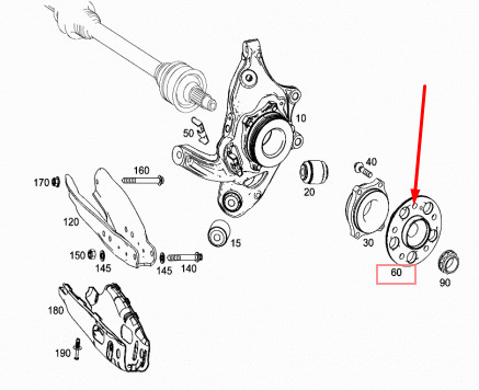 NEW MERCEDES-BENZ E-CLASS W211 REAR WHEEL HUB SPINDLE BEARING  