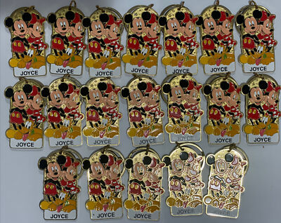 LOT OF 19 Disneyland Personalized Keychain Mickey Minnie Pluto for ''JOYCE''