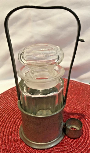 Pewter Caddy & Glass Pickle Jar & lid - 20.5cm tall