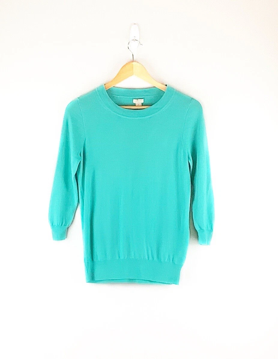 3/4 Sleeve Wool Crewneck Sweater