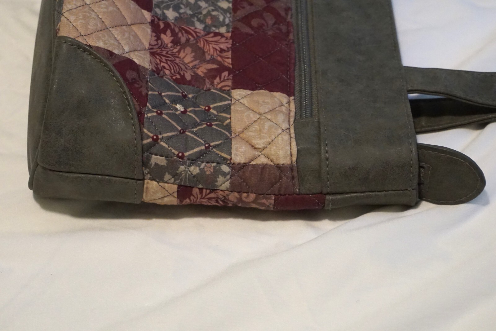 Donna Sharp Medium Gray Mauve Patchwork Quilted H… - image 4