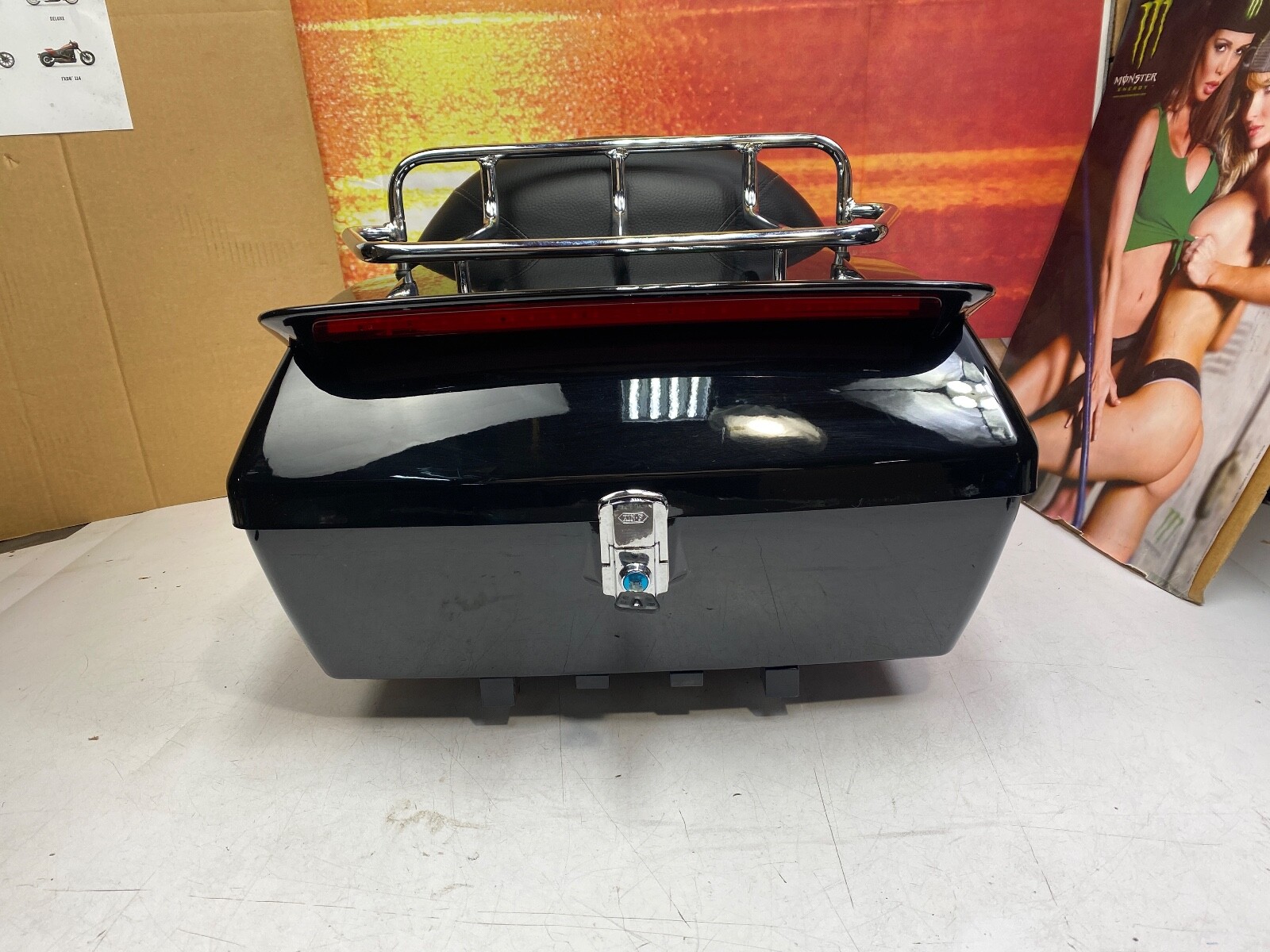 🔥EGO Harley Honda Yamaha Kaw. Suz. Black Motorcycle Trunk Tour Pack ...