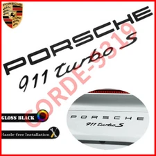 Gloss Black Porsche Old 911 TURBO S Letters Rear Badge Emblem Look Deck lid OEM